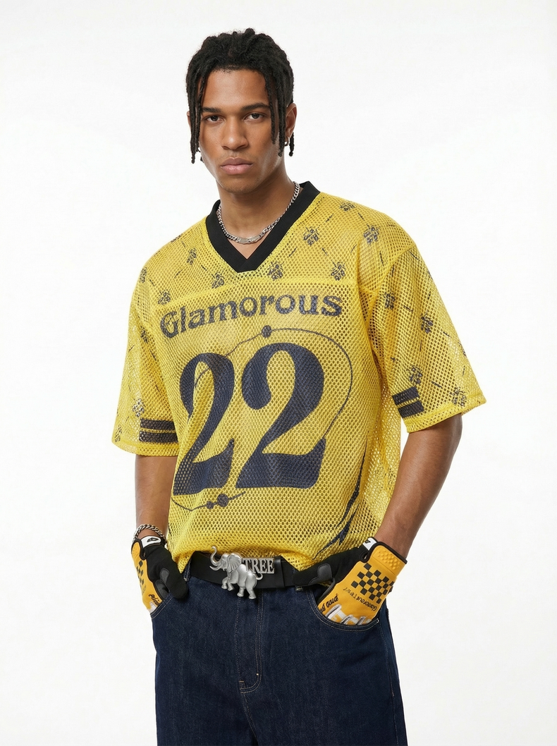 CapCabin “Glamorous 22” Mesh Jersey T-Shirt