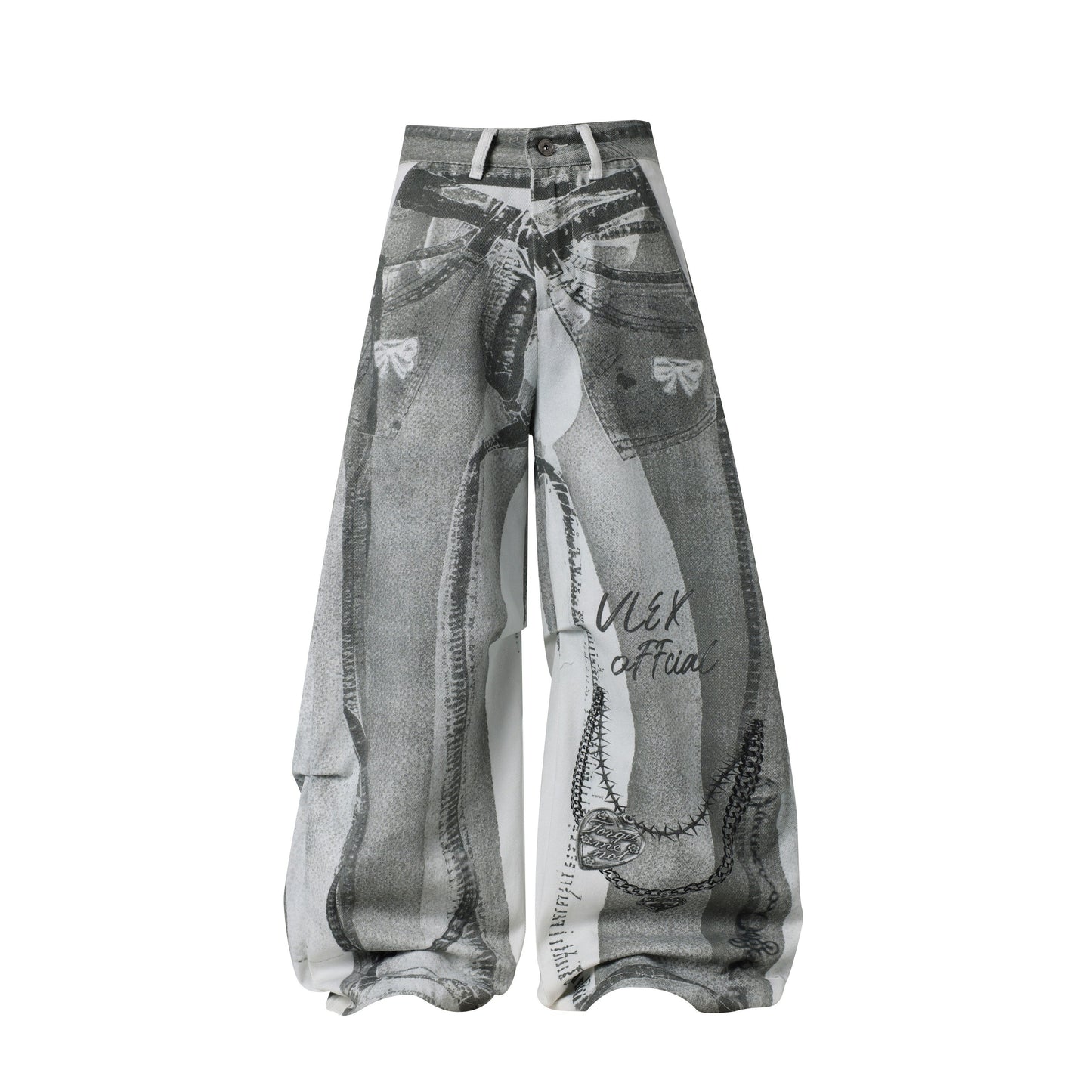 CapCabin Graphic Panel Wide-Leg Pants