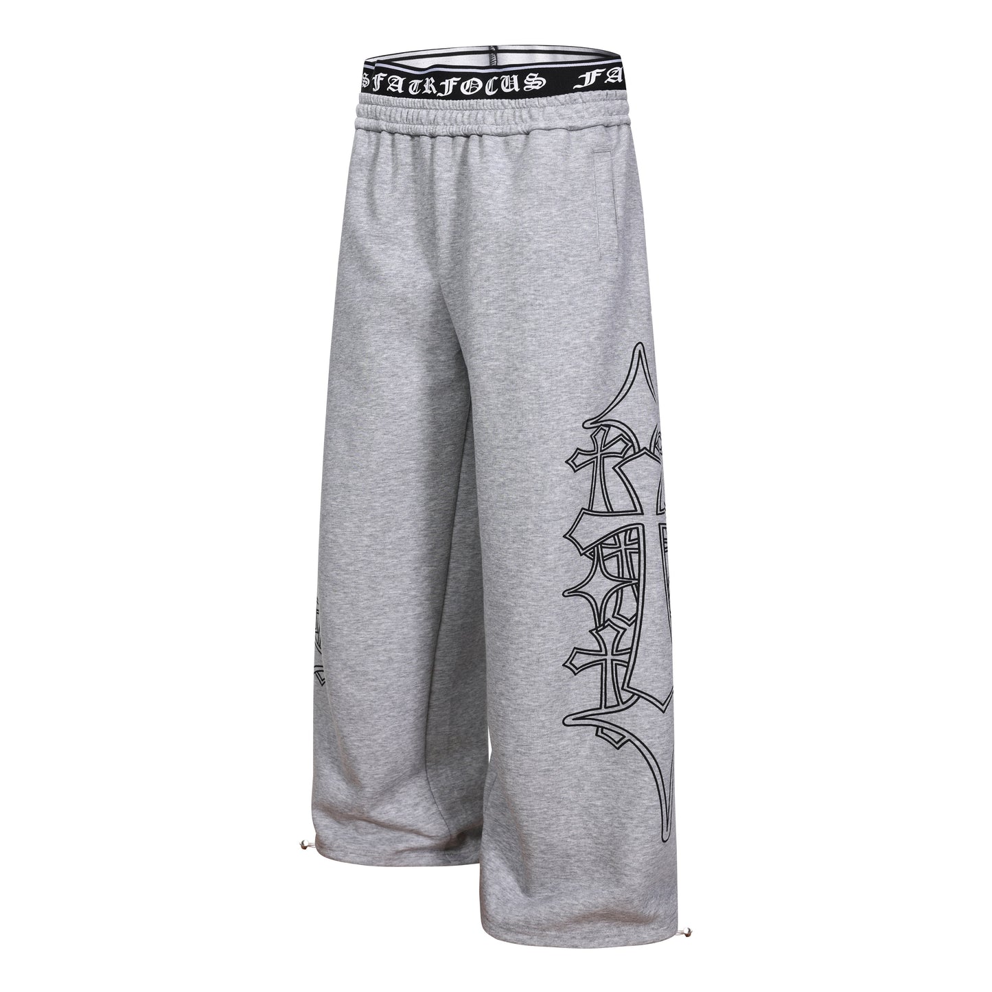 CapCabin Gothic Outline Wide-Leg Sweatpants