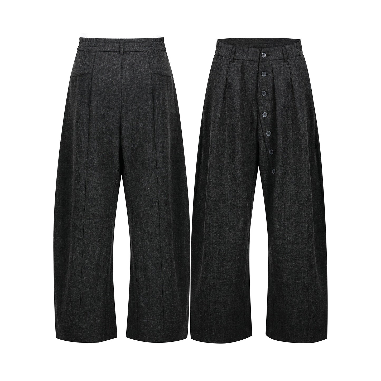 CapCabin “Minimal Pleated Wide-Leg Pants”