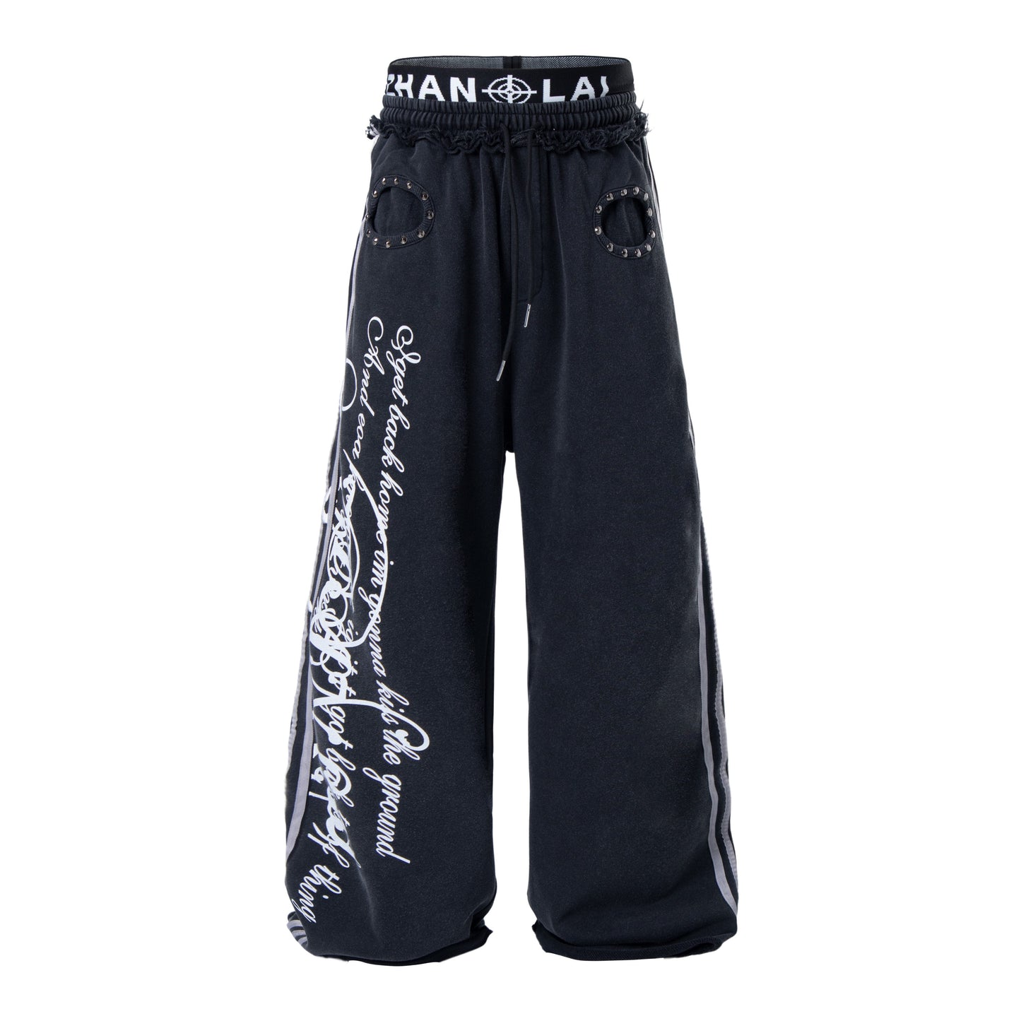 CapCabin Script Graffiti Wide-Leg Sweatpants