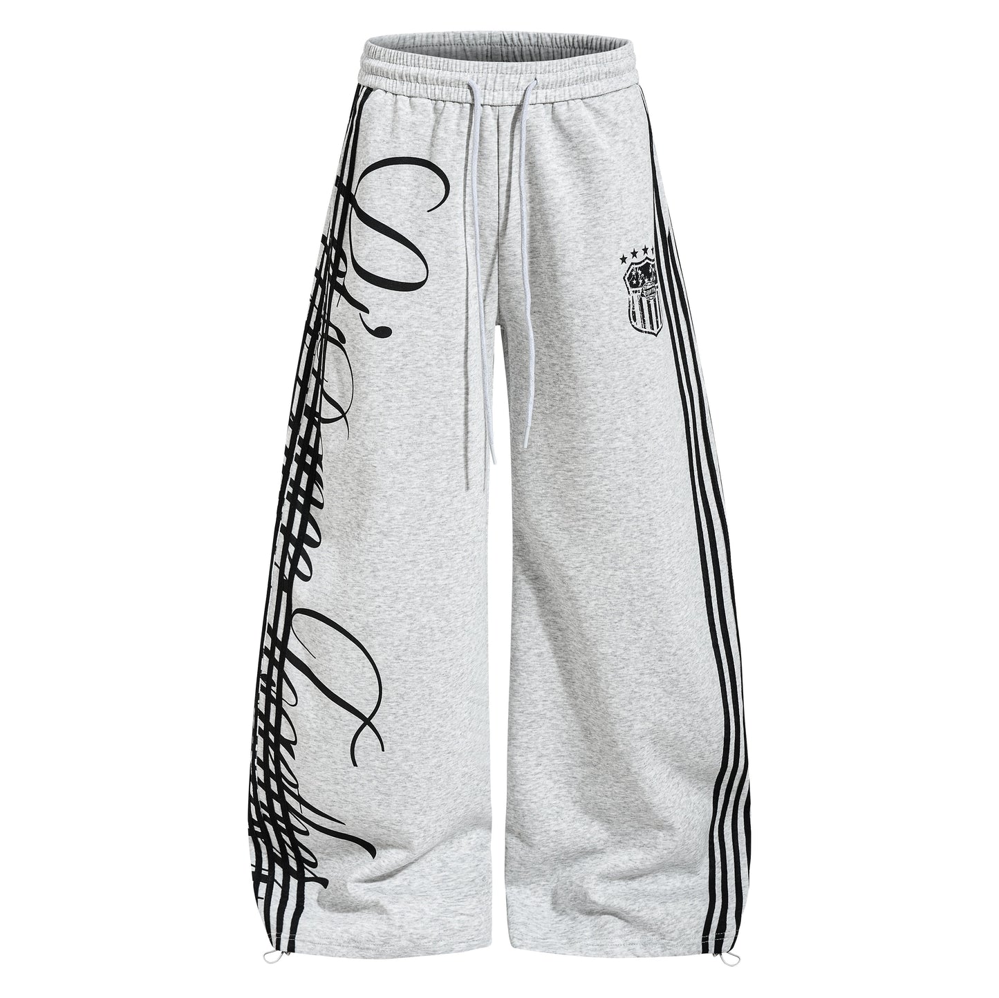 CapCabin Script Stripe Wide-Leg Sweatpants