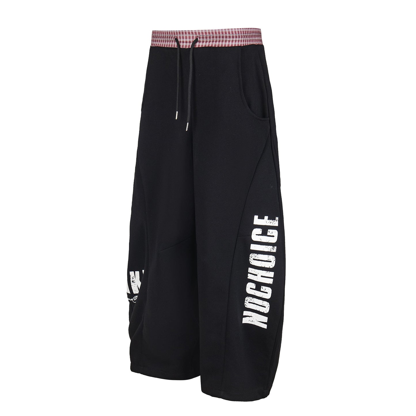 CapCabin Double-Waist Checkered Print Track Pants