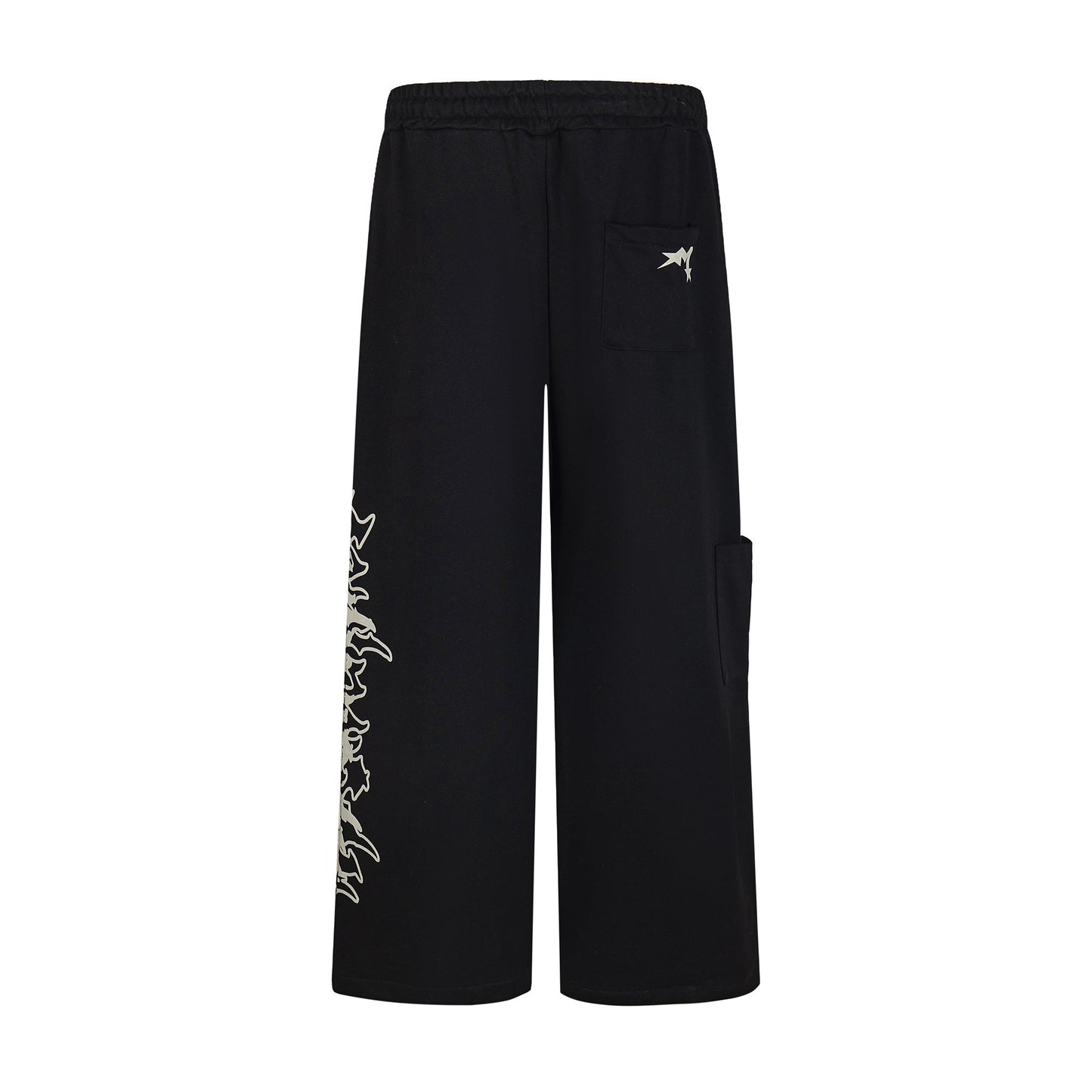 CapCabin Flame Script Wide-Leg Sweatpants