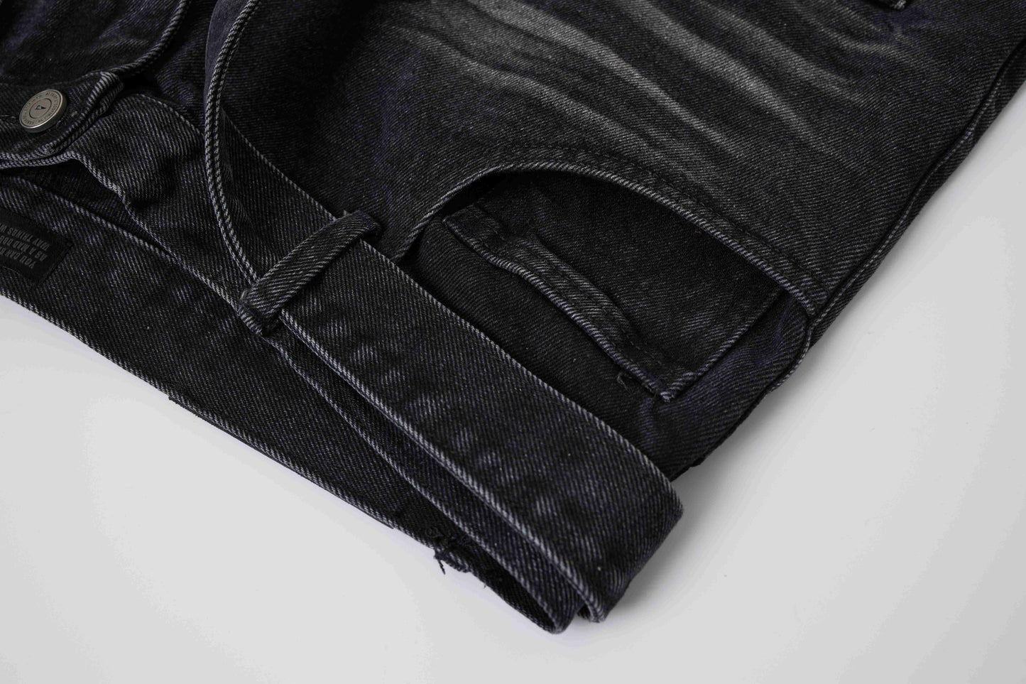 CapCabin Web Panel Strap Denim Shorts