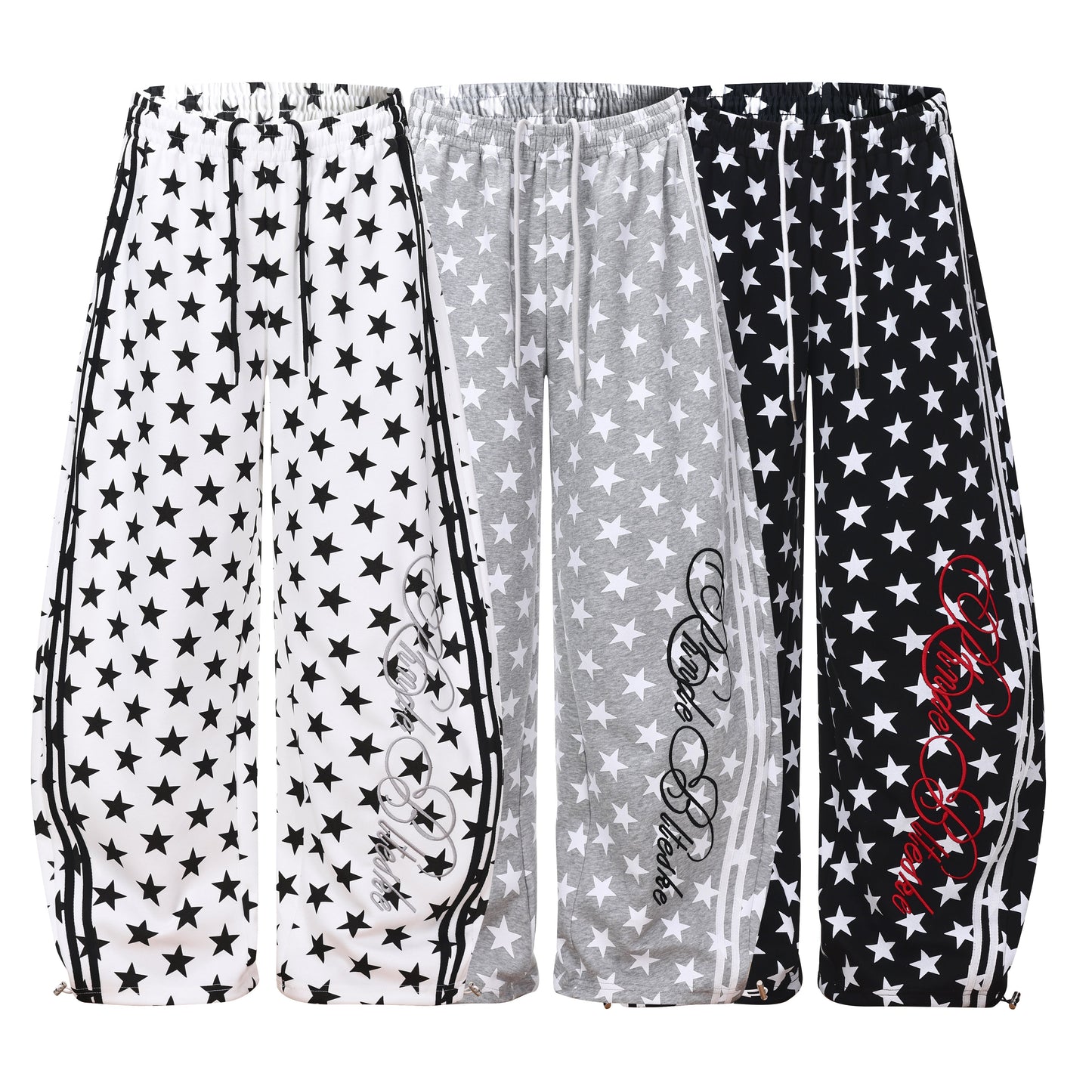 CapCabin Star Print Wide-Leg Sweatpants