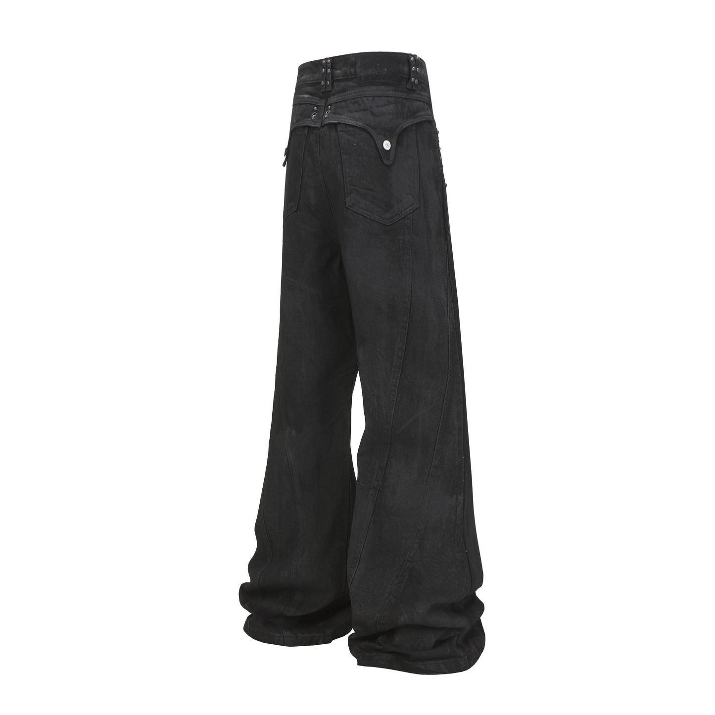 CapCabin Studded Panel Wide-Leg Jeans