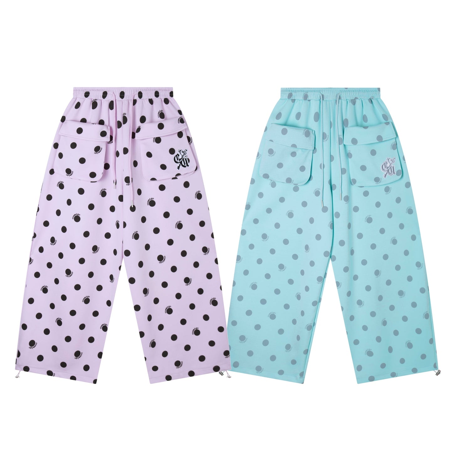 CapCabin “Polka Cargo” Wide-Leg Pants