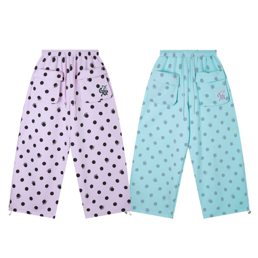 CapCabin “Polka Cargo” Wide-Leg Pants