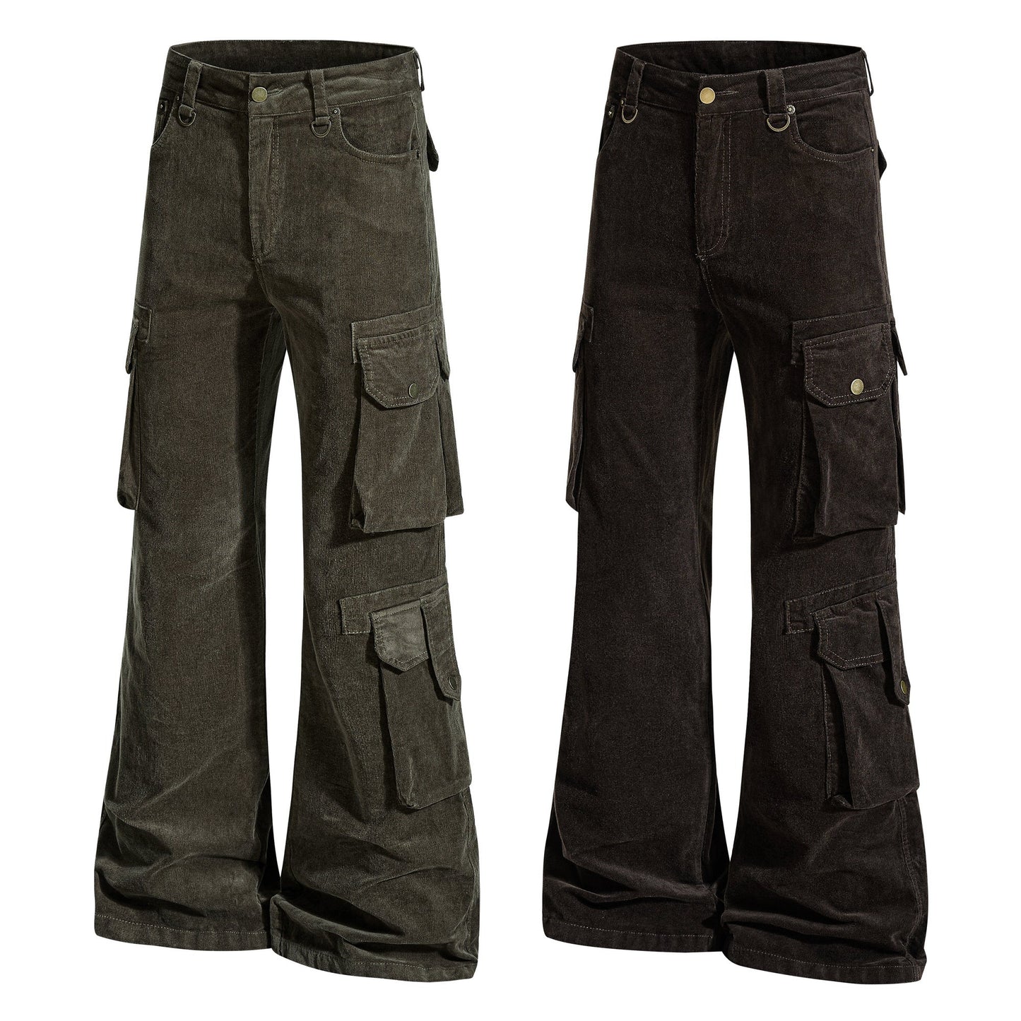 CapCabin Washed Utility Flared Pants
