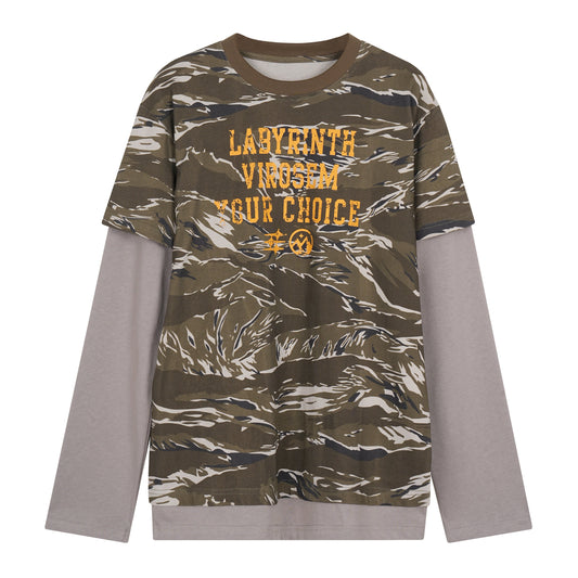 CapCabin Camo Layered Long Sleeve Tee*