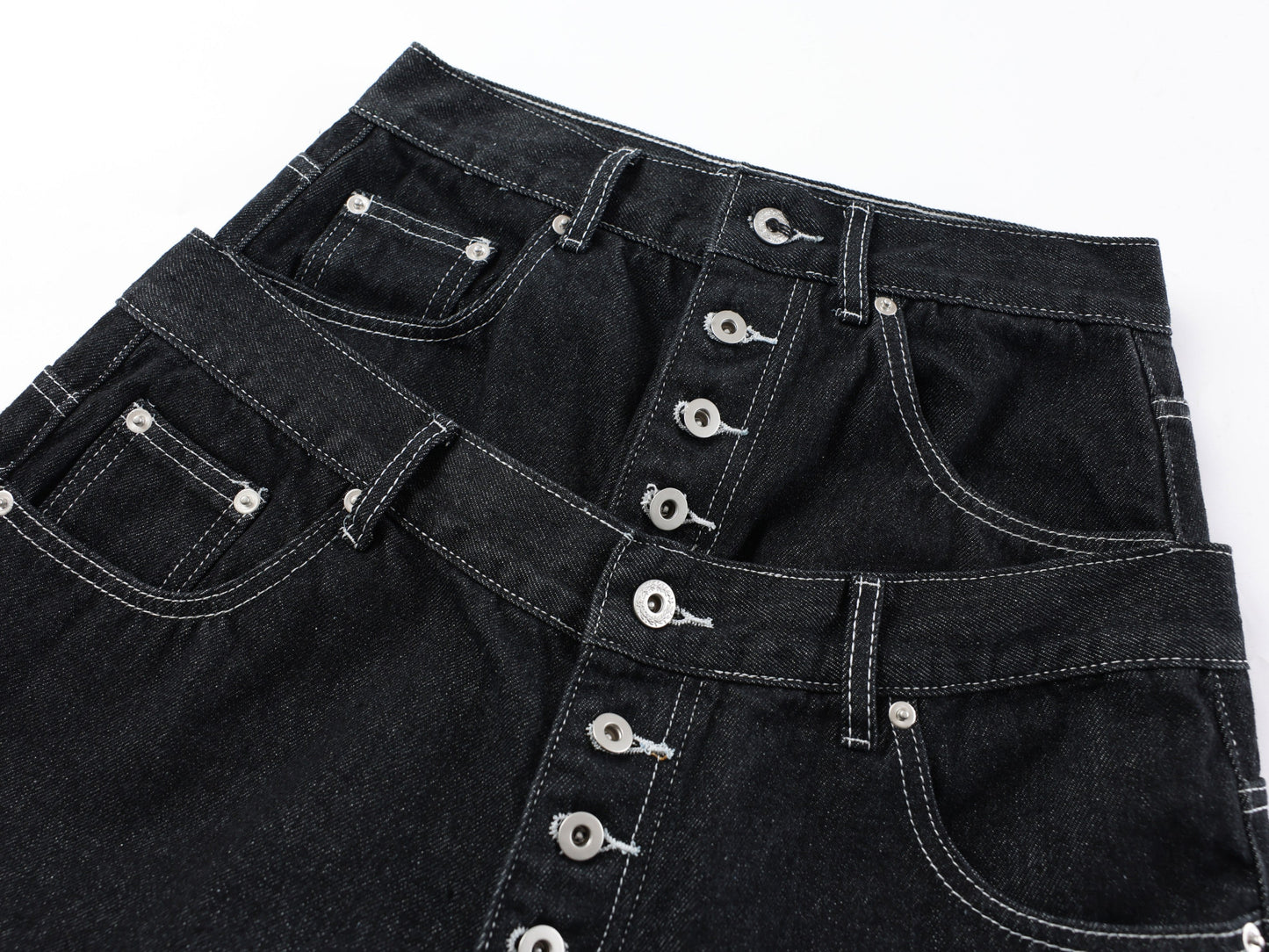 CapCabin Double-Waist Utility Denim Pants
