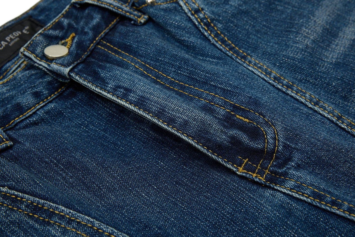 CapCabin “Studded Panel Denim Jeans”