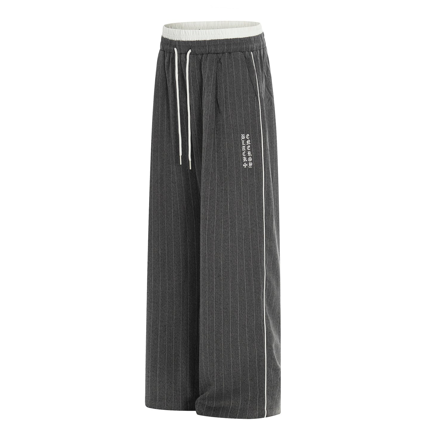 CapCabin Pinstripe Wide-Leg Track Pants