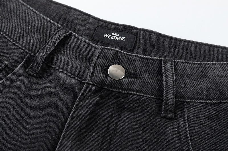 WELLDONE Distressed Straight-Leg Jeans