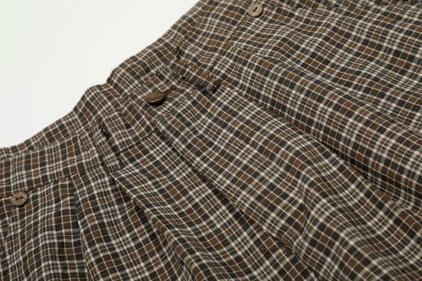 CapCabin “Vintage Check Wide-Leg Pants”