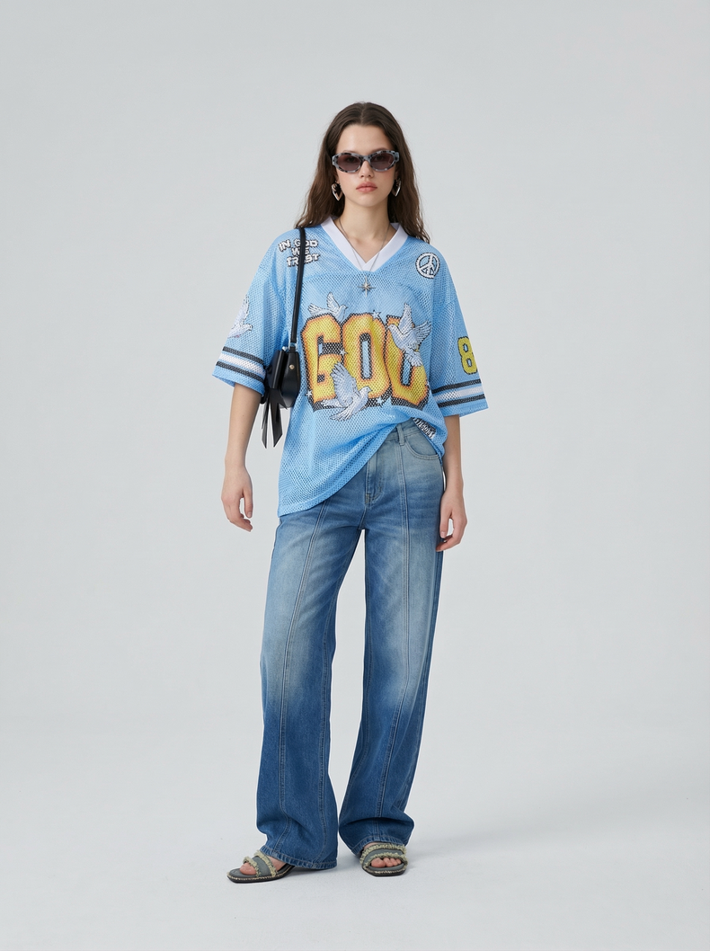 CapCabin “God We Trust” Mesh Jersey T-Shirt