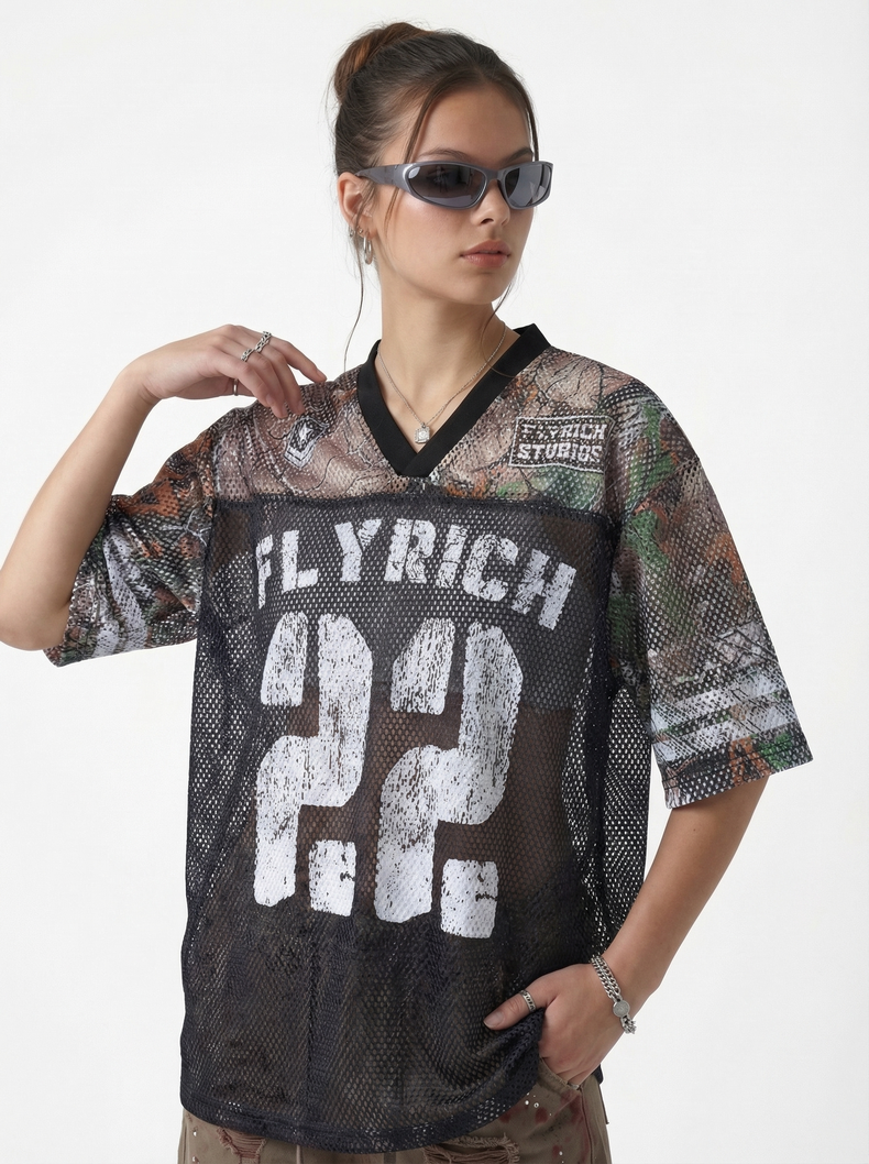 CapCabin “Fly Rich 22” Mesh Jersey T-Shirt