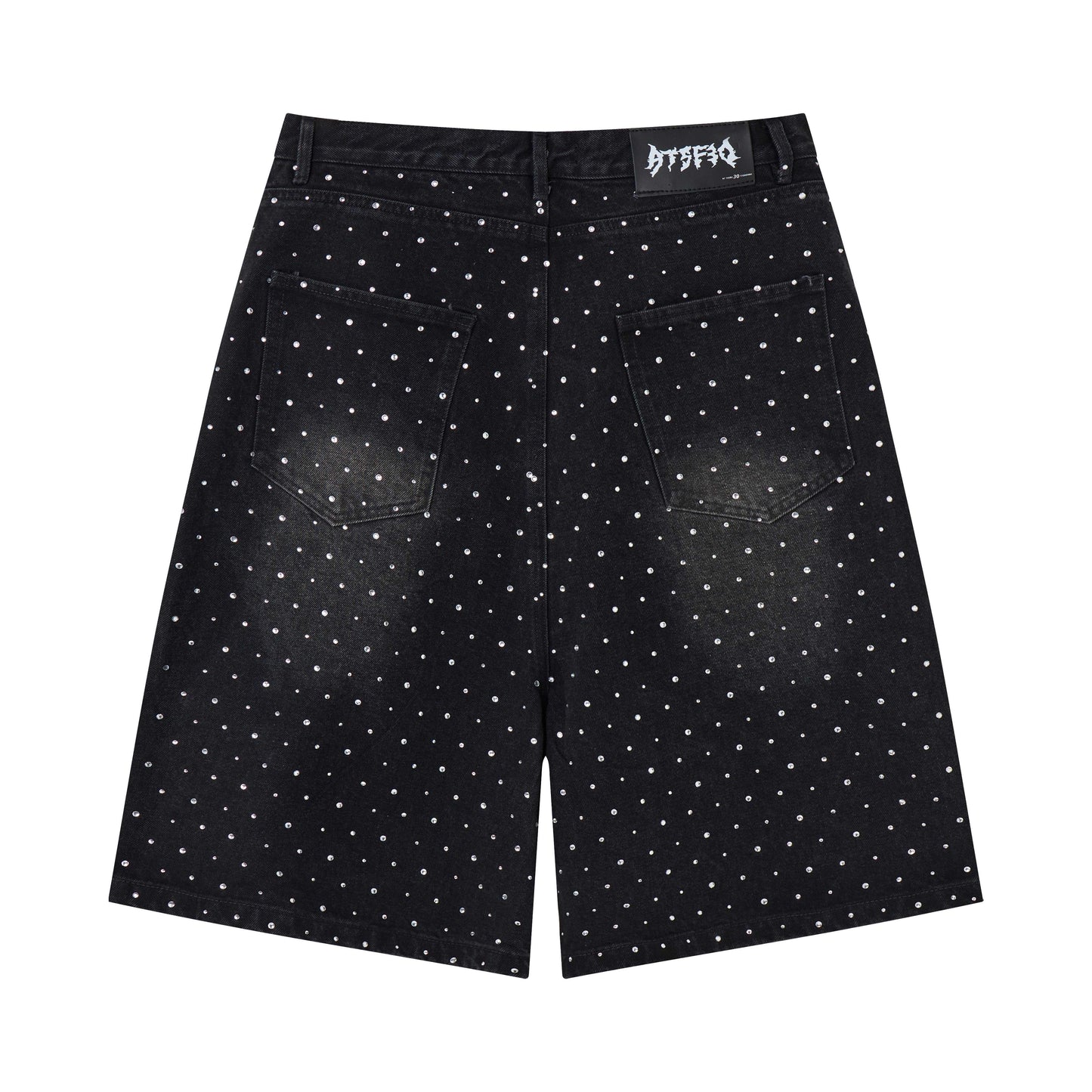 CapCabin Pearl Studded Denim Shorts