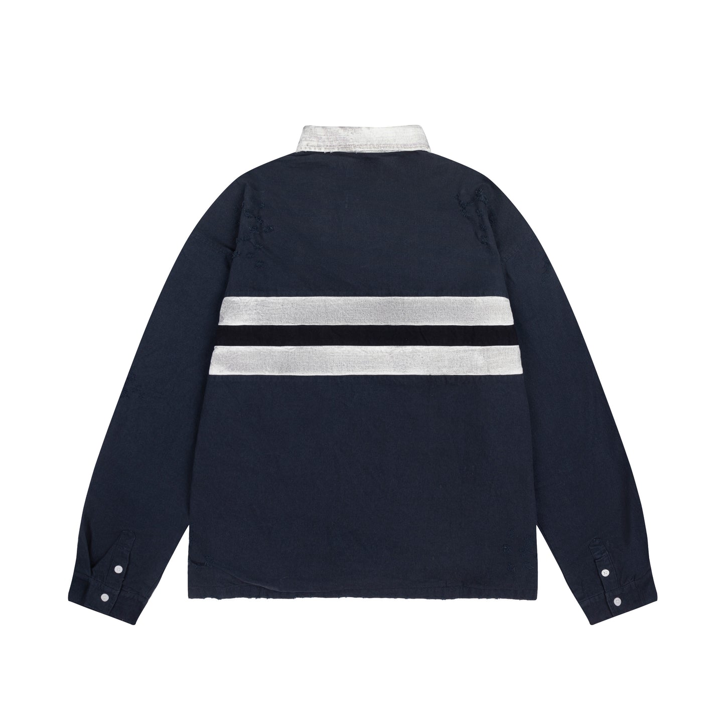 PROJECT G/R Striped Distressed Rugby Polo Shirt