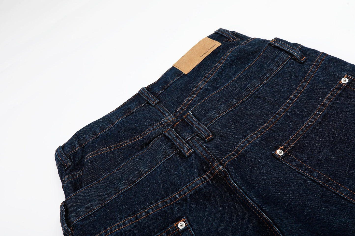 CapCabin “Layered Panel Denim Shorts”