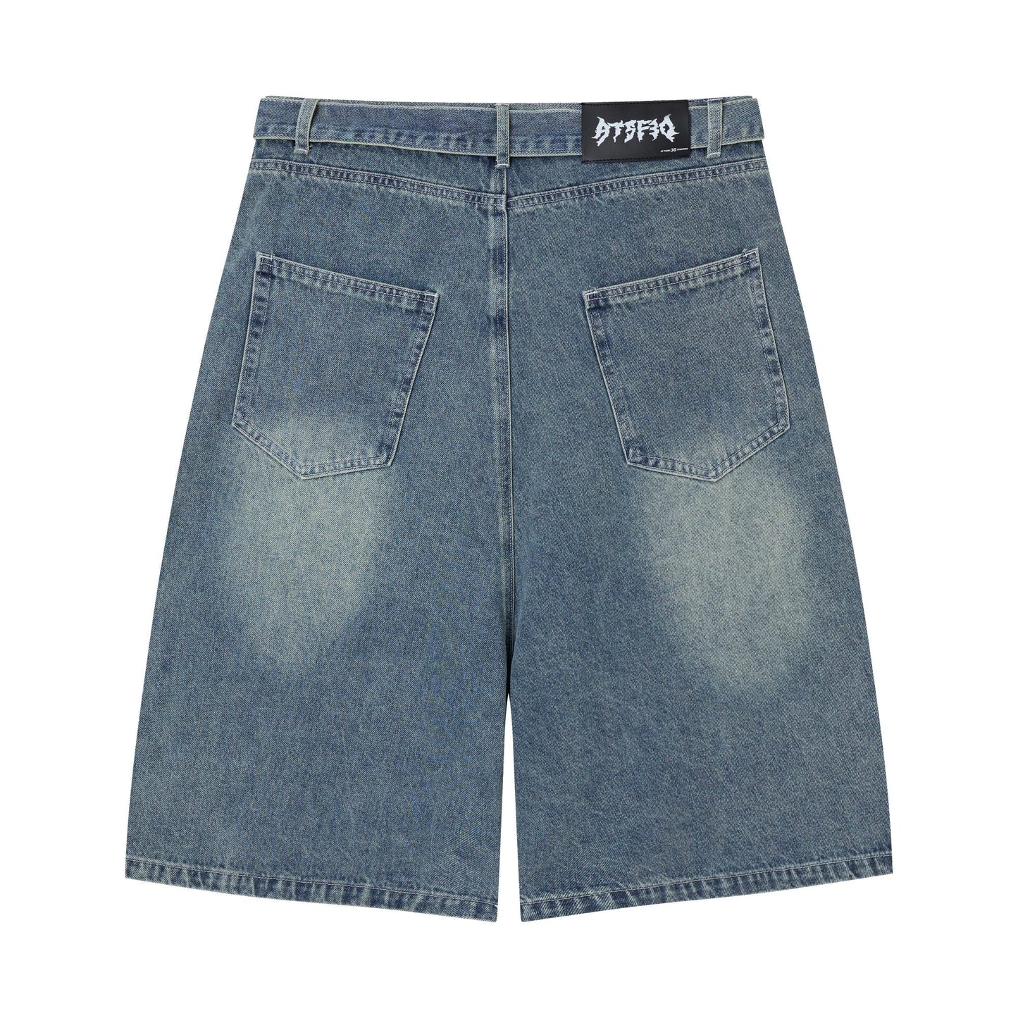 CapCabin Web Panel Strap Denim Shorts
