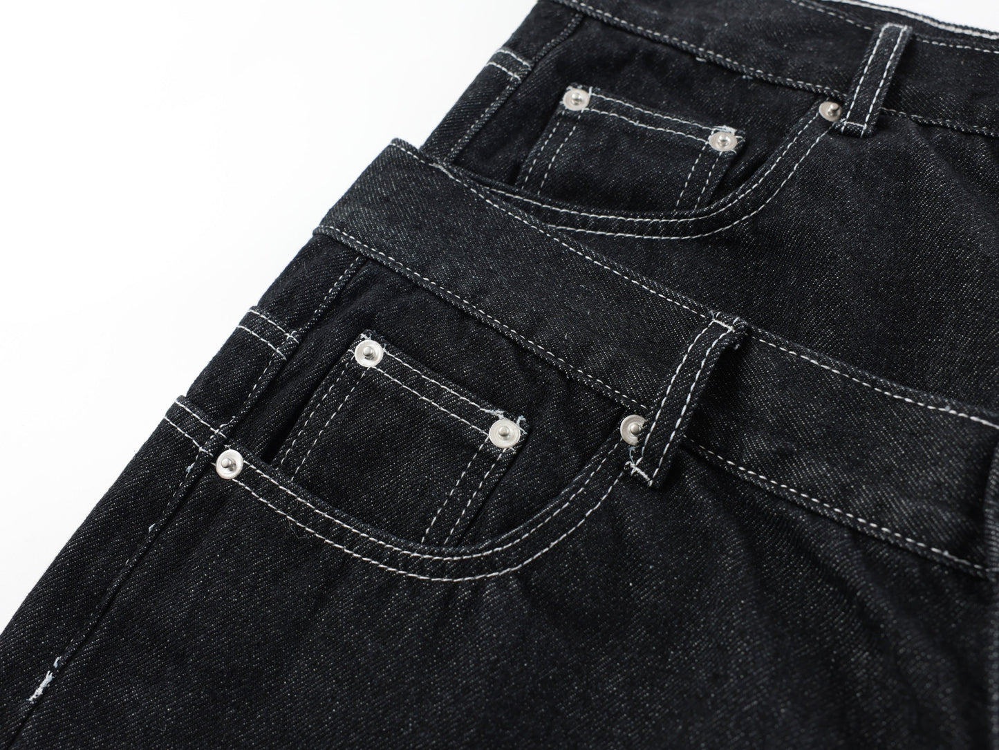 CapCabin Double-Waist Utility Denim Pants