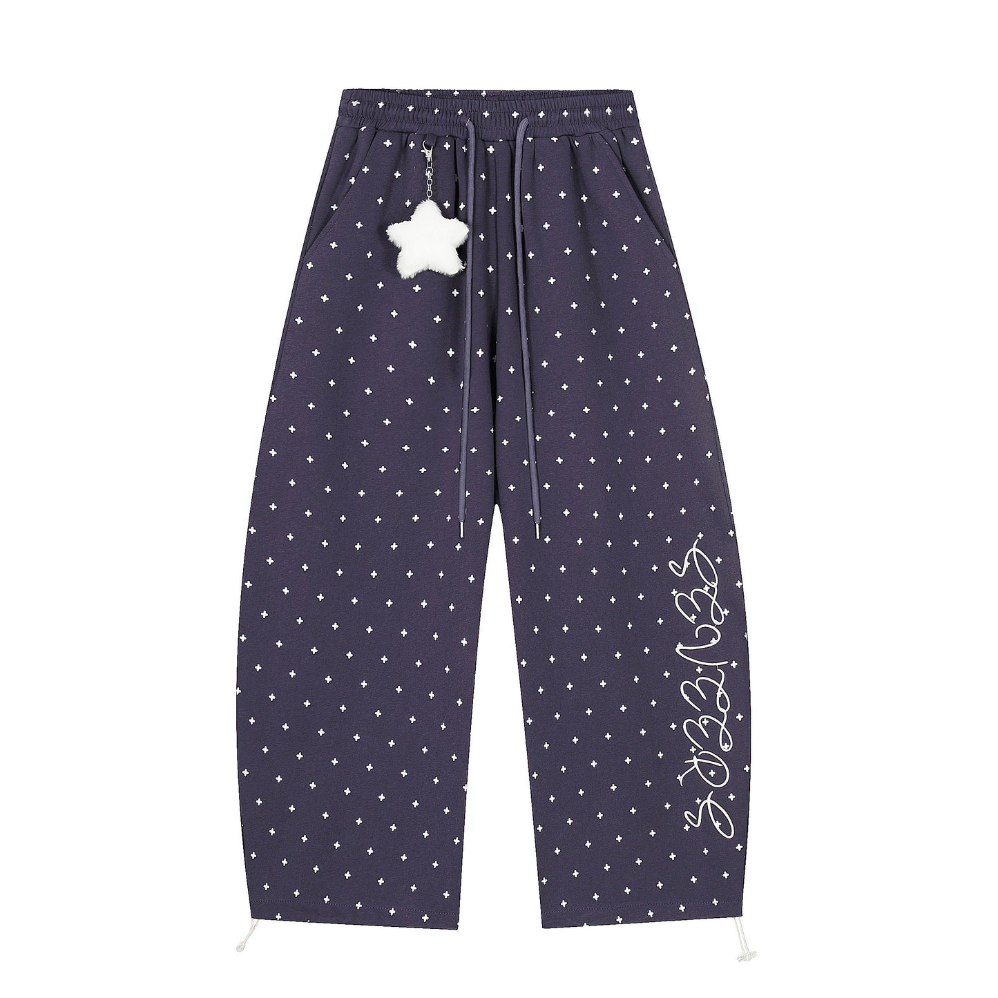 CapCabin Star Pattern Wide-Leg Pants