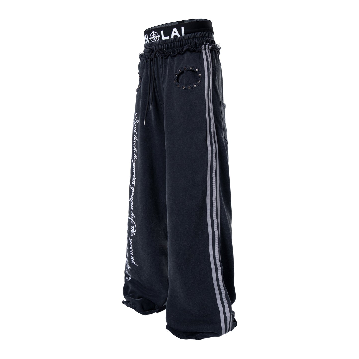 CapCabin Script Graffiti Wide-Leg Sweatpants