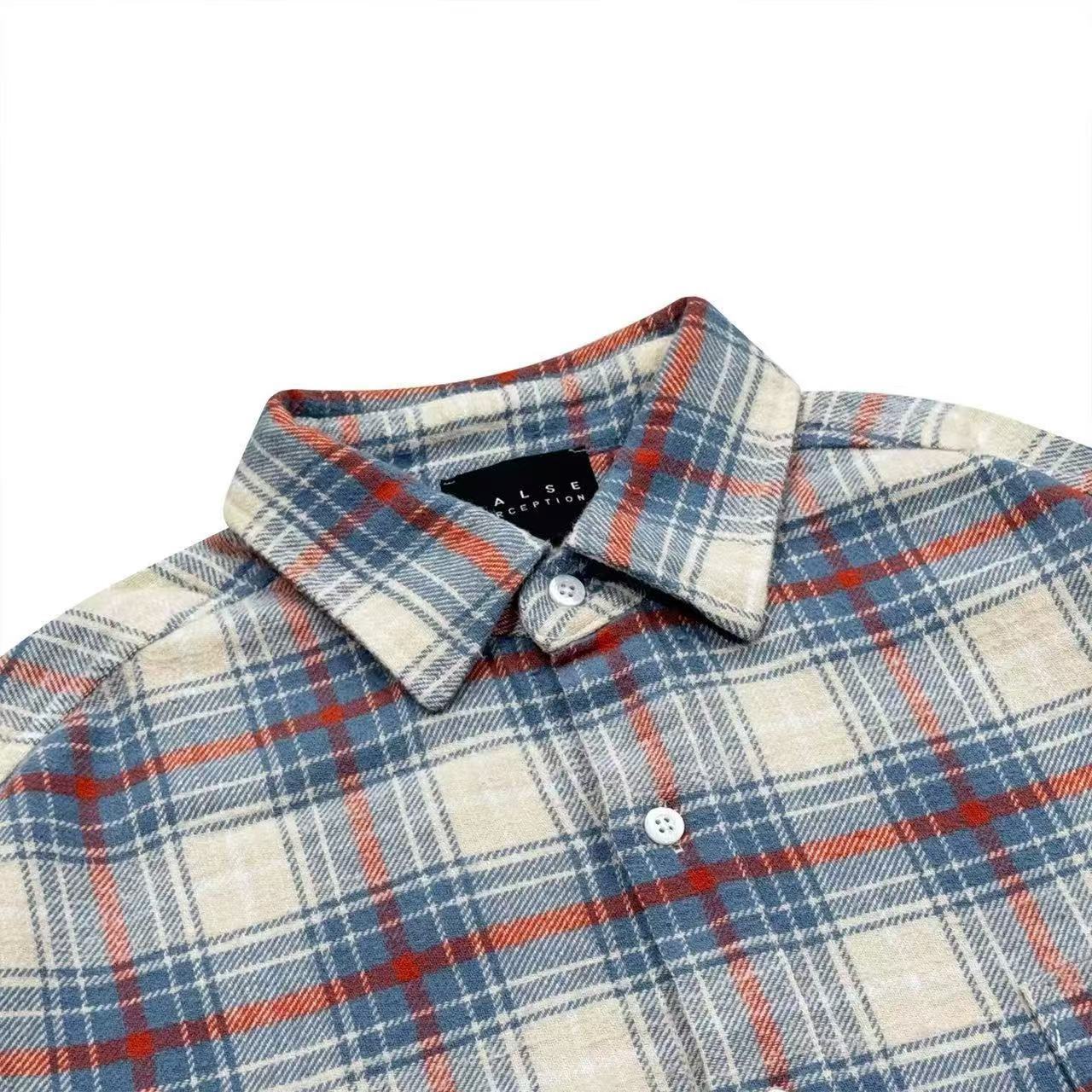 FALSE PERCEPTION Plaid Graphic Shirt Jacket