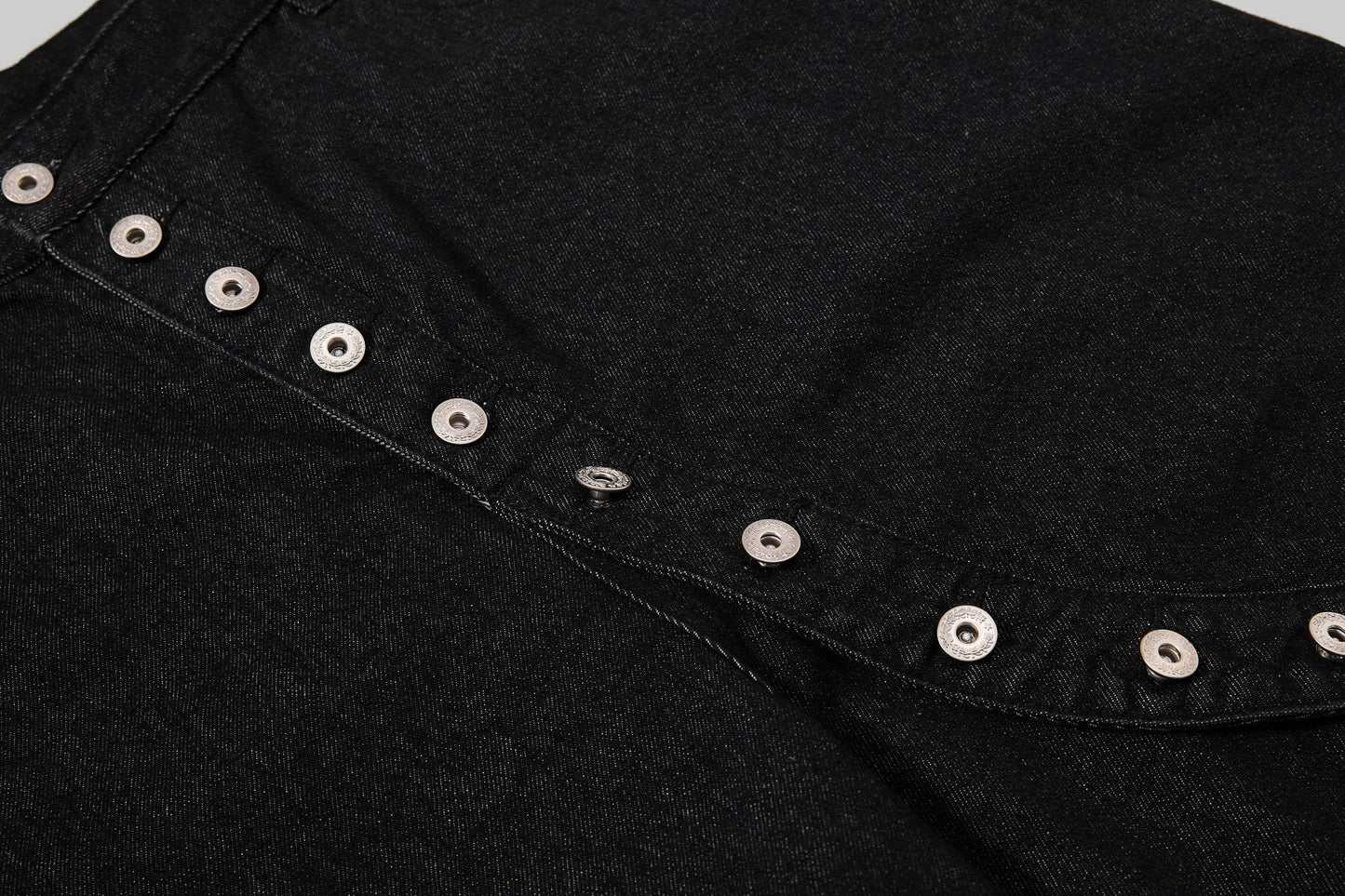 CapCabin Asymmetric Button Denim Shorts