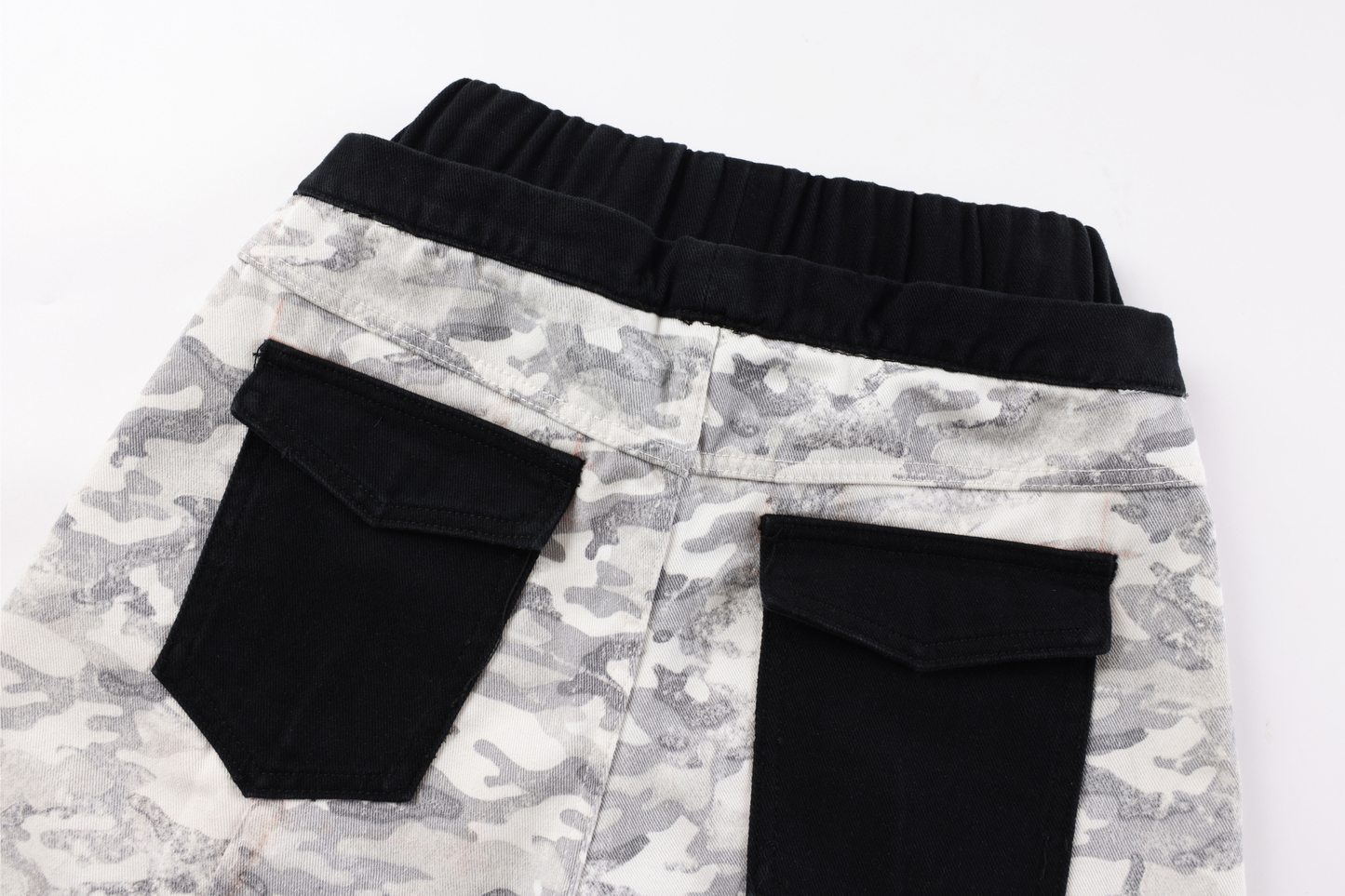 CapCabin Camo Patchwork Cargo Curved Pants