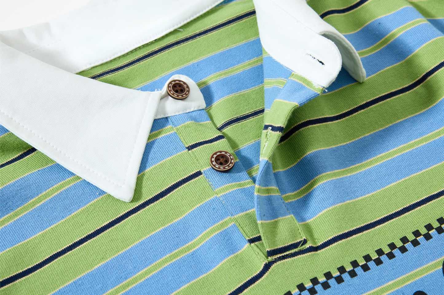 CapCabin Striped Graphic Layered Polo