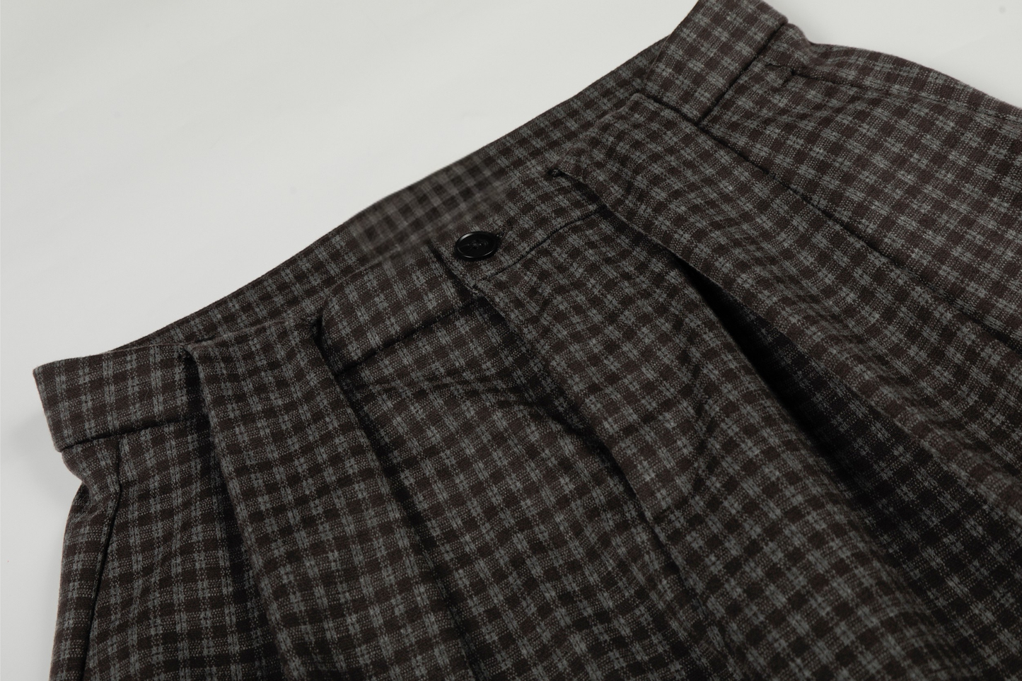 CapCabin Wide-Leg Plaid Trousers