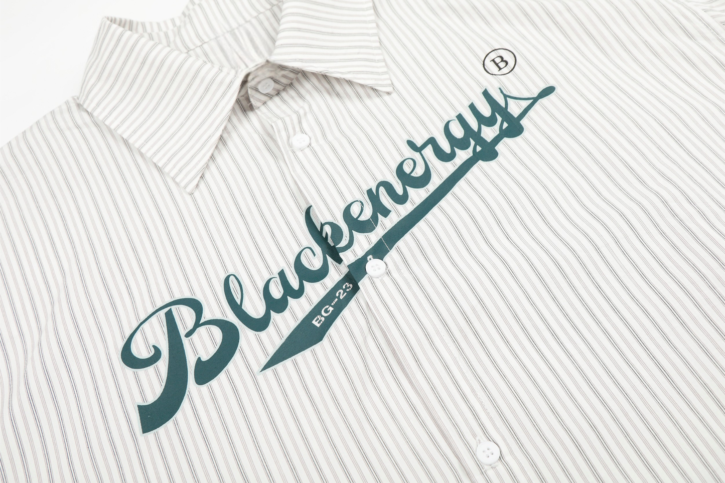 CapCabin Striped Logo Button-Up Shirt