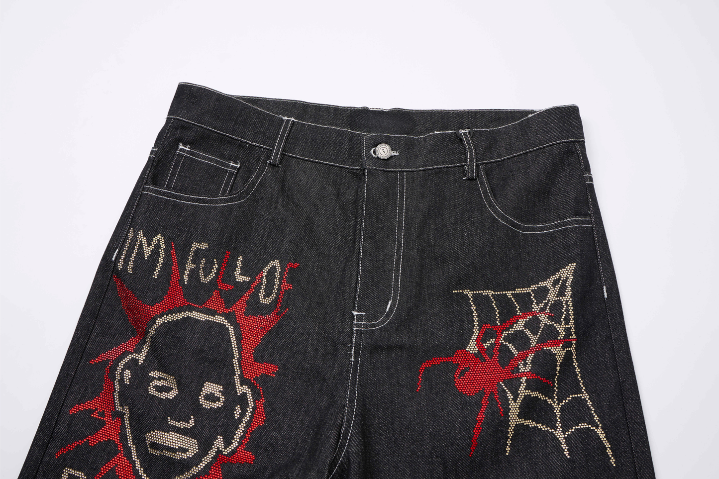 CapCabin Graphic Denim Pants