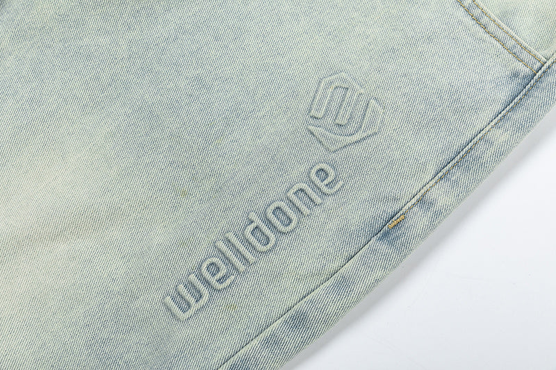 WELLDONE Washed Light Blue Straight-Leg Jeans