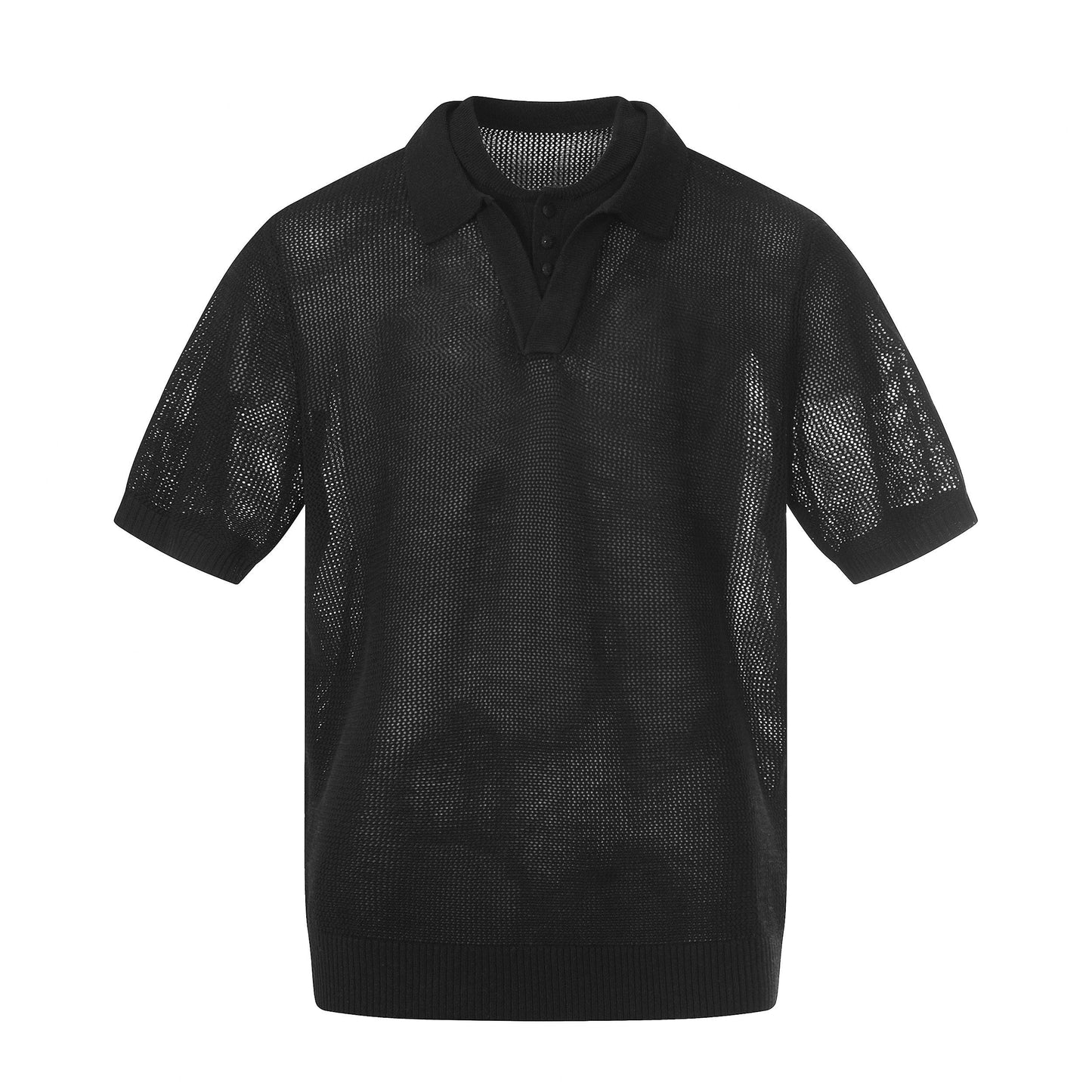 CapCabin “Open Knit Polo Tee”