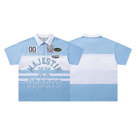 MAJESTIK XX Sports Zip Polo Shirt