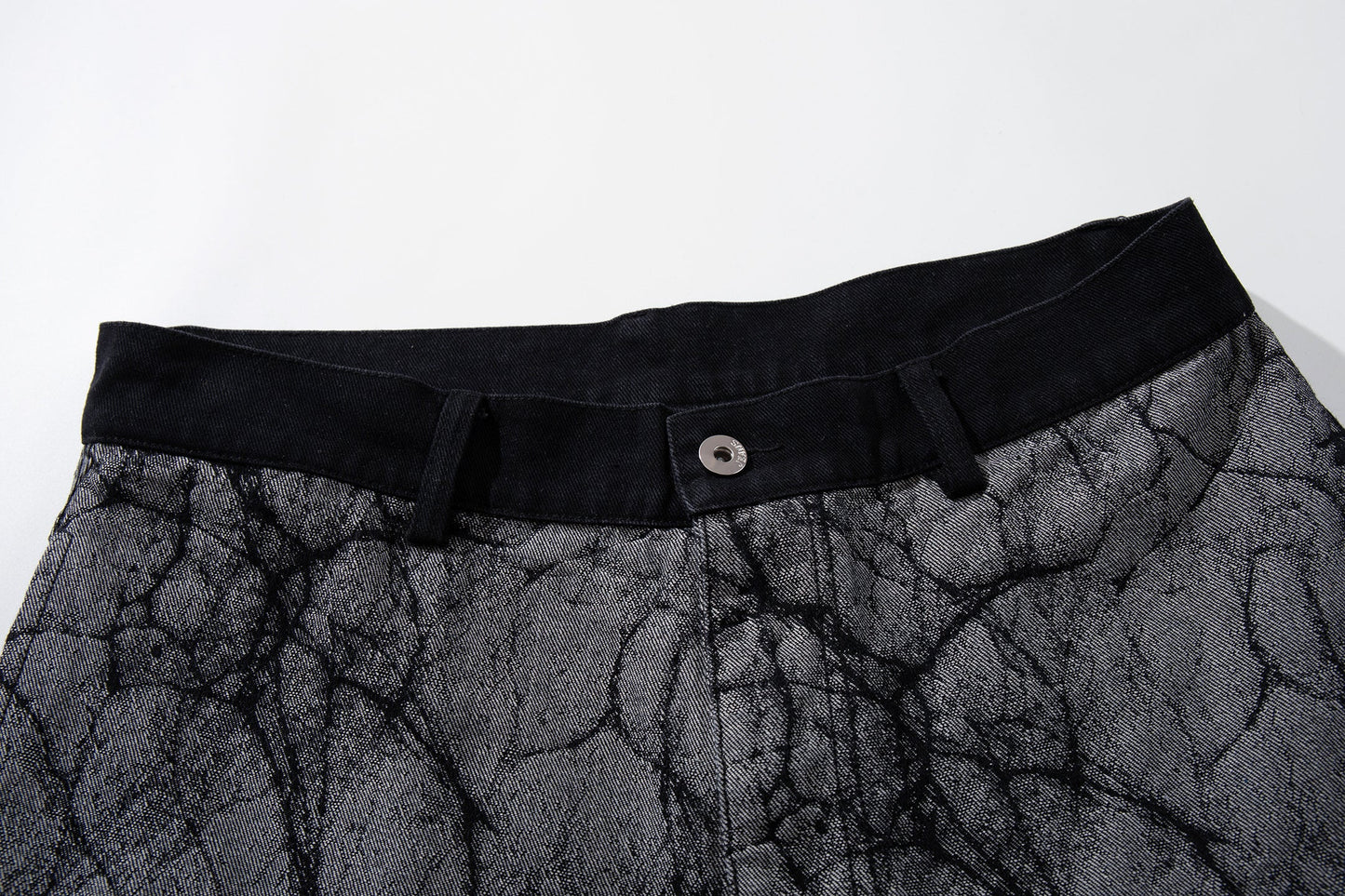 CapCabin Graphic Panel Wide Leg Denim Pants