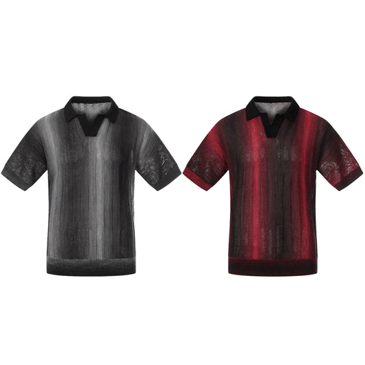 CapCabin “Gradient Knit Polo Tee”