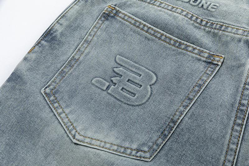 WELLDONE Washed Straight-Leg Jeans