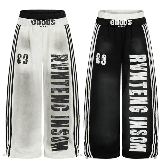 CapCabin Bold Letter Stripe Track Pants