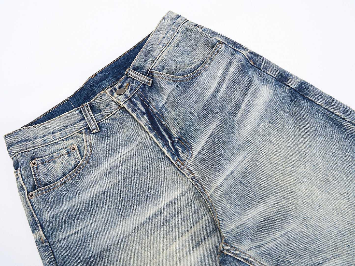 CapCabin Vintage Washed Wide-Leg Jeans