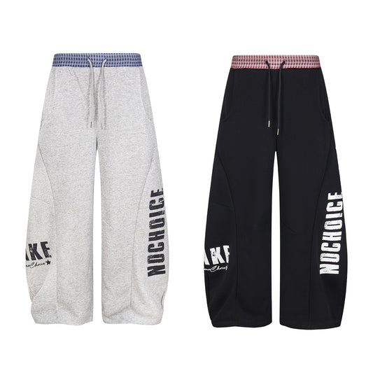 CapCabin Double-Waist Checkered Print Track Pants