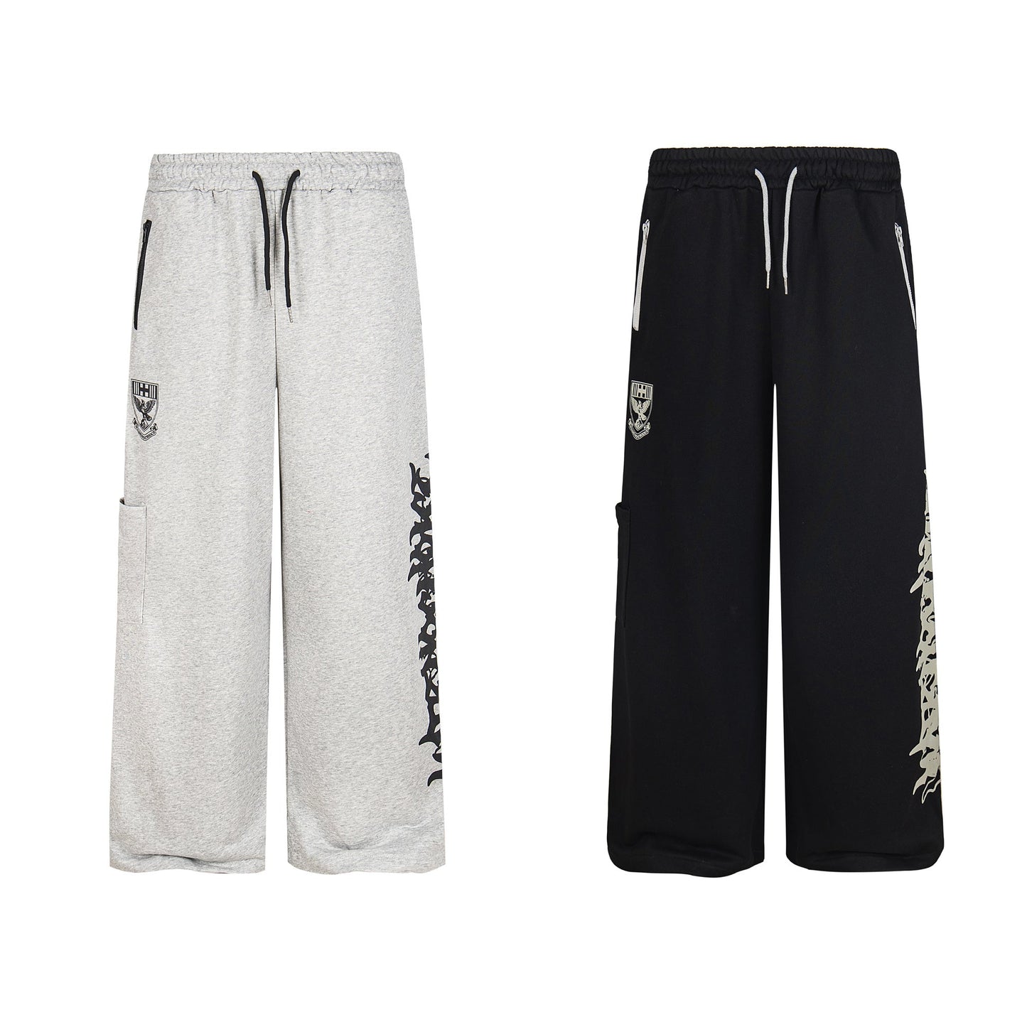 CapCabin Flame Script Wide-Leg Sweatpants
