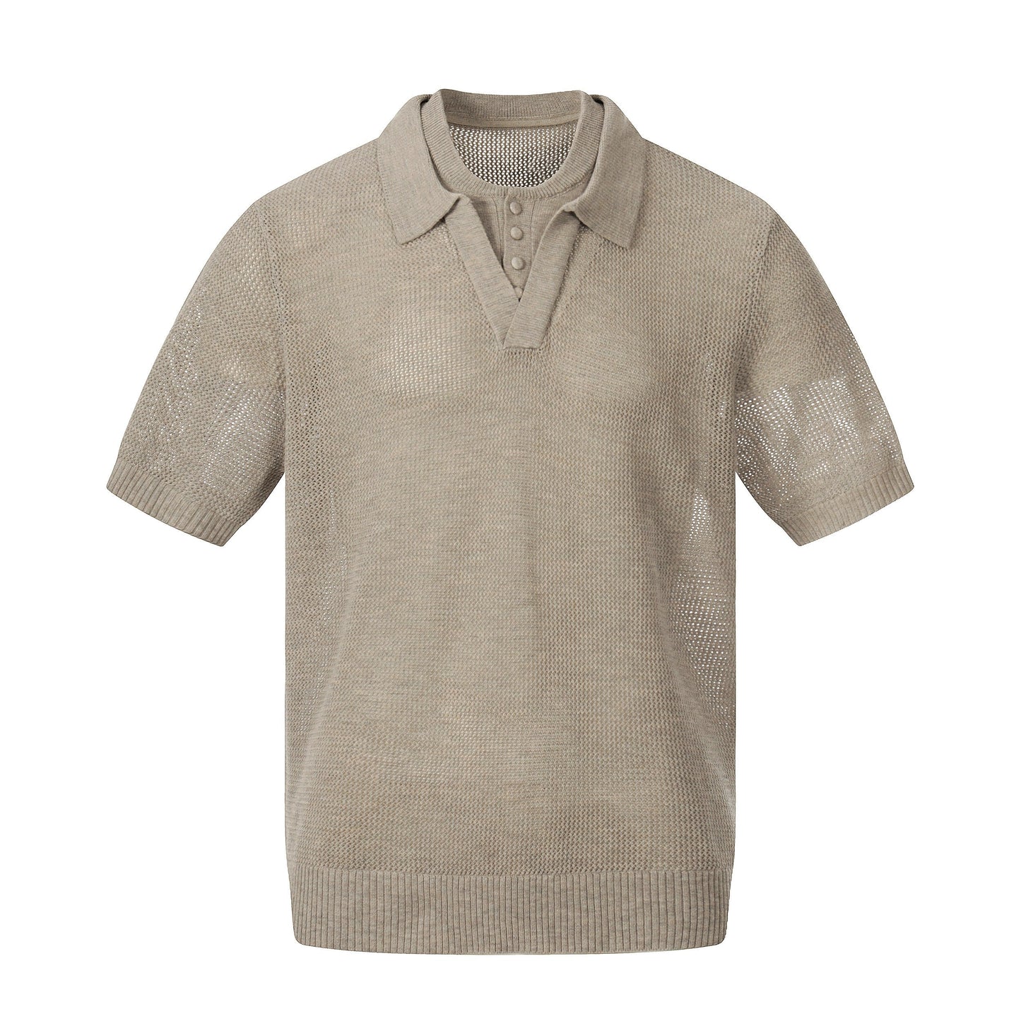 CapCabin “Open Knit Polo Tee”