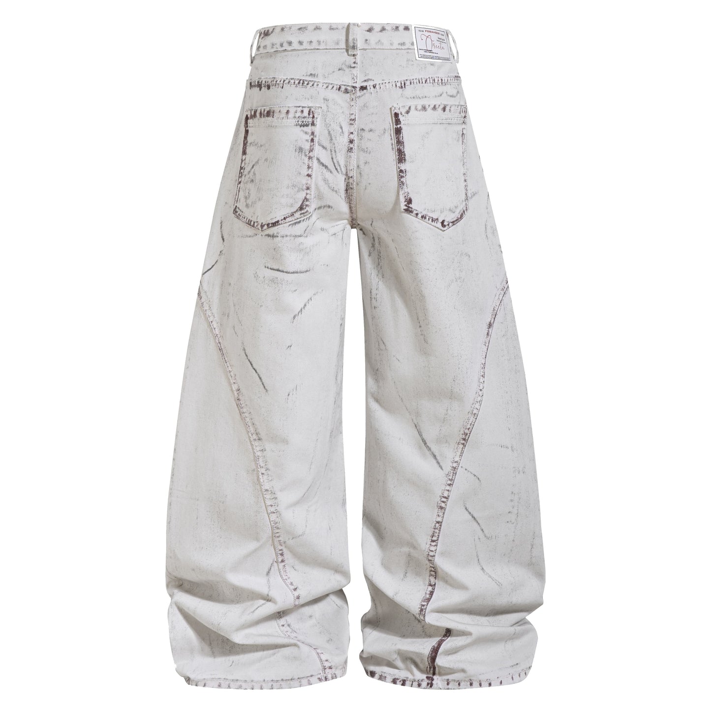 CapCabin Washed Panel Denim Pants