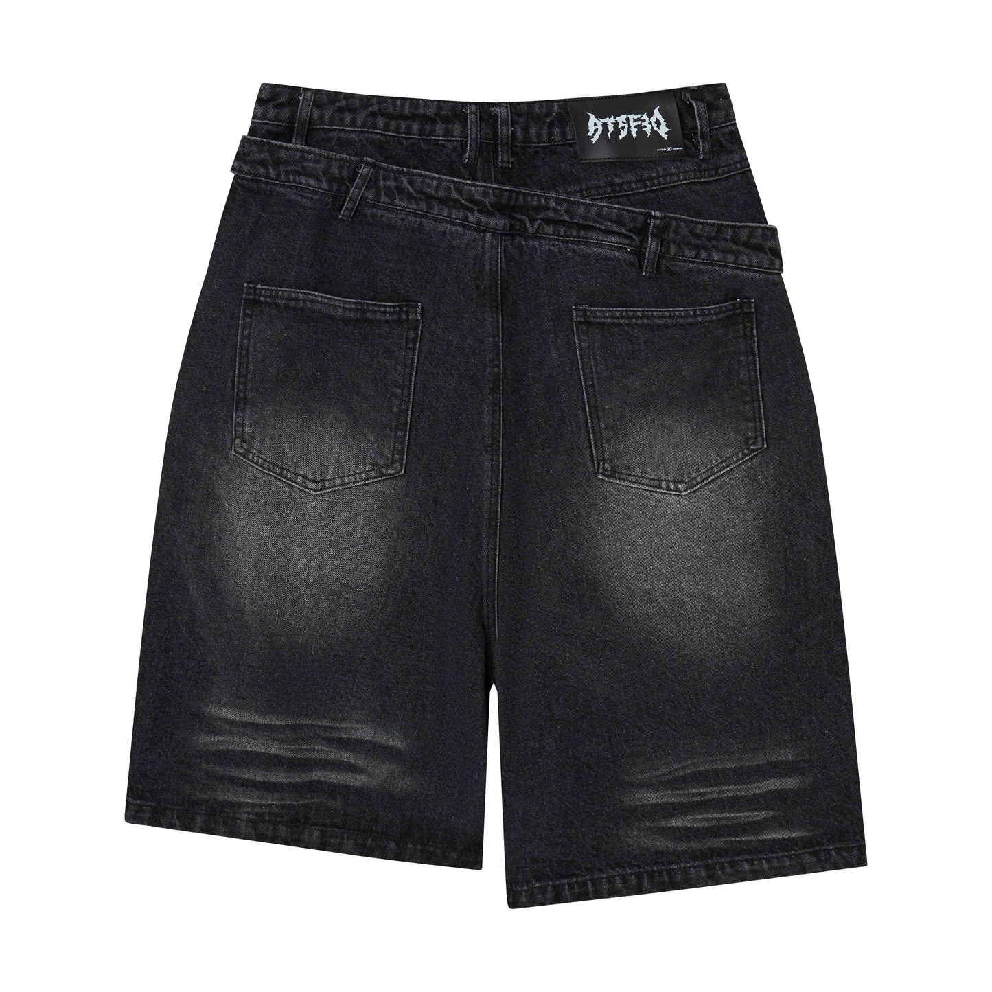 CapCabin Distressed Layered Waist Denim Shorts