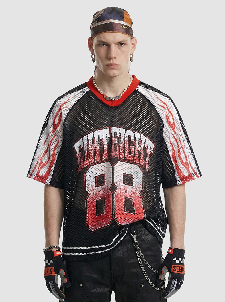 CapCabin “College 88 Flame” Mesh Jersey T-Shirt